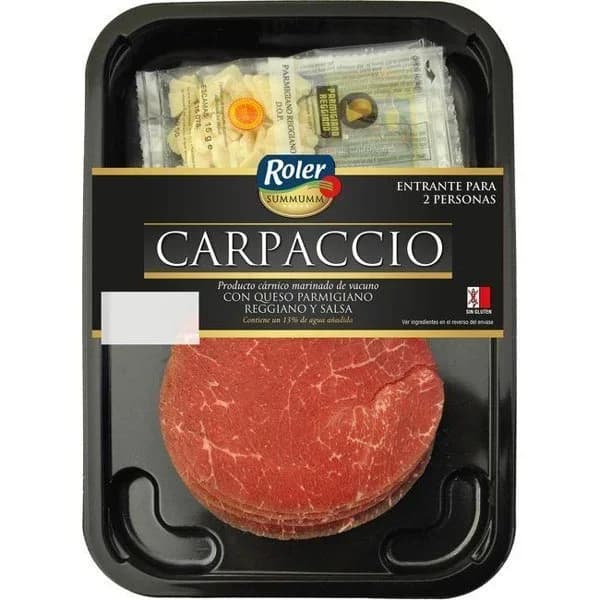 Carpaccio de Vacuno Con Queso Parmigiano Reggiano - 0.11 kg - Imagen del producto en Findit