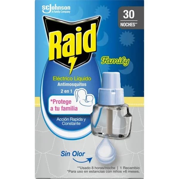 Insecticida eléctrico family RAID, recambio 30 dosis - 1 ud - Imagen del producto en Findit