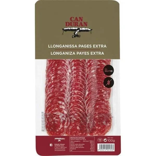 Longaniza Payes Extra Lonchas - 0.08 kg - Imagen del producto en Findit