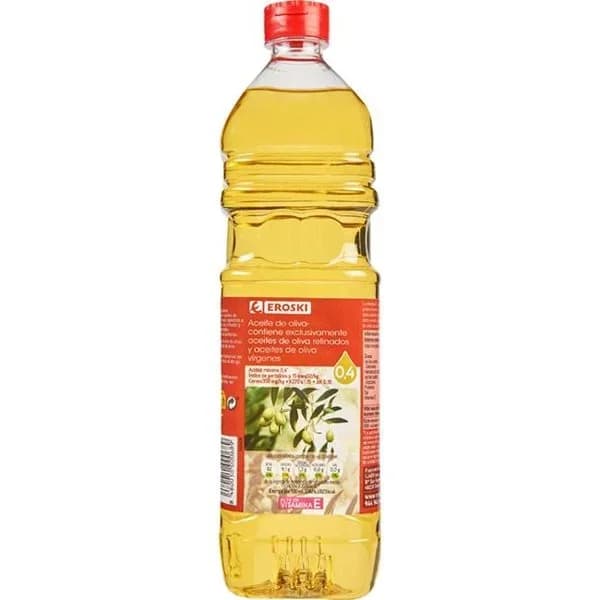 Aceite de oliva 0,4º EROSKI, botella 1 litro - 1 l - Imagen del producto en Findit