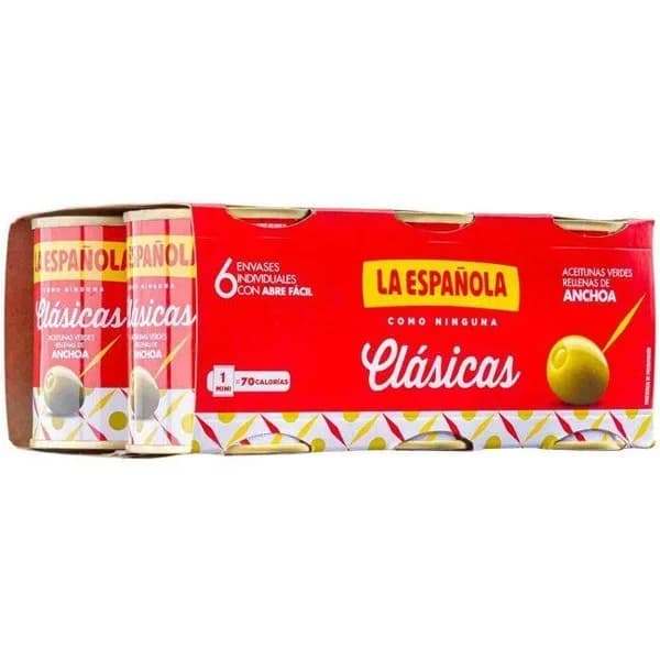 Aceitunas rellenas LA ESPAÑOLA, pack 6x50 g - 0.3 kg - Imagen del producto en Findit