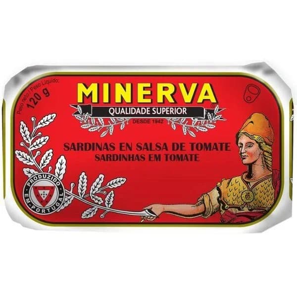 Sardinas en salsa de tomate MINERVA, lata 120 g - 1 ud - Imagen del producto en Findit