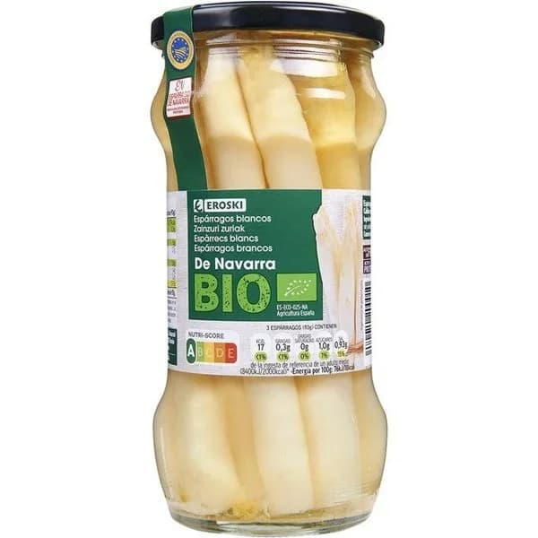 Espárrago I.G.P. Navarra EROSKI BIO, frasco 325 g - 0.33 kg - Imagen del producto en Findit
