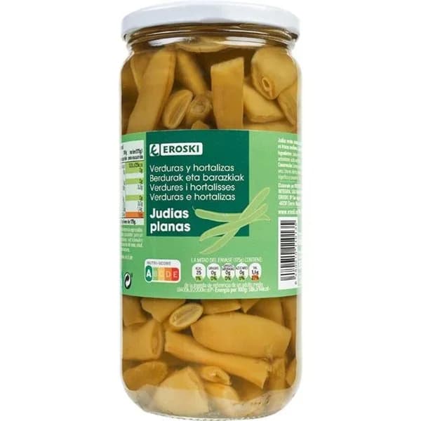 Judía verde troceada calidad I EROSKI, frasco 350 g - 0.35 kg - Imagen del producto en Findit
