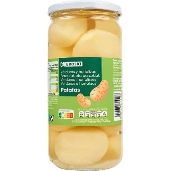 Patata entera EROSKI, frasco 400 g - 0.4 kg - Imagen del producto en Findit