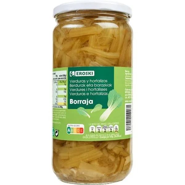 Borraja troceada EROSKI, frasco 400 g - 0.4 kg - Imagen del producto en Findit