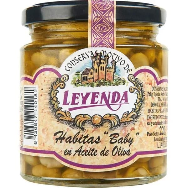 Habitas baby en aceite de oliva LEYENDA, frasco 220 g - 0.22 kg - Imagen del producto en Findit