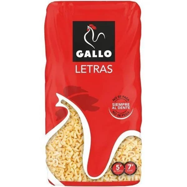 Pasta de letras GALLO, paquete 450 g - 0.45 kg - Imagen del producto en Findit