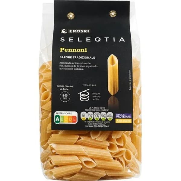 Pennoni EROSKI SELEQTIA, paquete 500 g - 0.5 kg - Imagen del producto en Findit