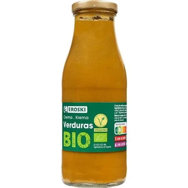 Crema de verduras EROSKI BIO, frasco 485 g - 0.48 kg - Imagen del producto en Findit