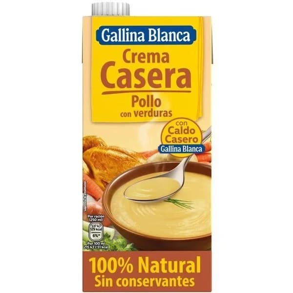 Crema de pollo con verduras GALLINA BLANCA, brik 1 litro - 1 l - Imagen del producto en Findit