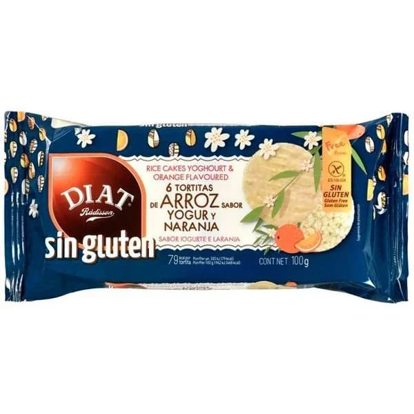 Tortitas de arroz yogur y naranja D. RADISSON, paquete 100 g - 0.18 kg - Imagen del producto en Findit