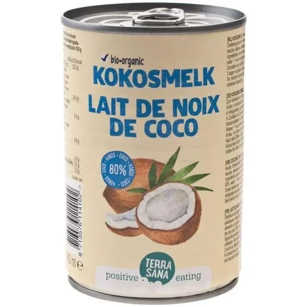 Leche de coco TERRA SANA, lata 400 ml - 0.4 l - Imagen del producto en Findit