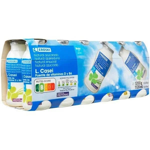 Lcasei natural azucarado EROSKI, pack 12x100 ml - 1 ud - Imagen del producto en Findit