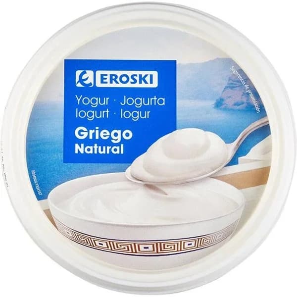 Yogur griego natural 10% materia grasa EROSKI, tarrina 1 kg - 1 kg - Imagen del producto en Findit