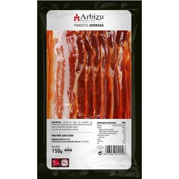 Panceta adobada en lonchas 150 g - 0.15 kg - Imagen del producto en Findit