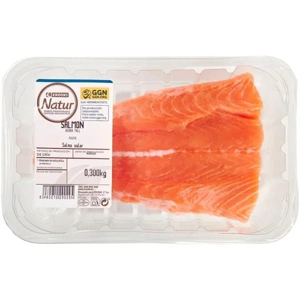 Filete de salmón EROSKI NATUR GGN, bandeja 300 g - 0.3 kg - Imagen del producto en Findit