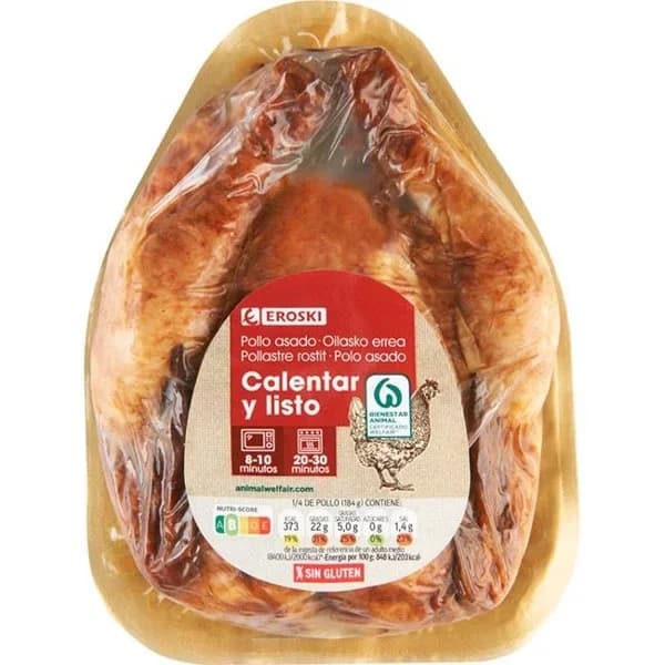 Pollo asado EROSKI, bandeja aprox. 1 kg - 1 ud - Imagen del producto en Findit
