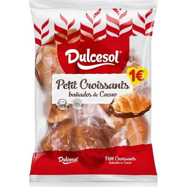 Petit Croissants de cacao DULCESOL, paquete 120 g - 0.12 kg - Imagen del producto en Findit