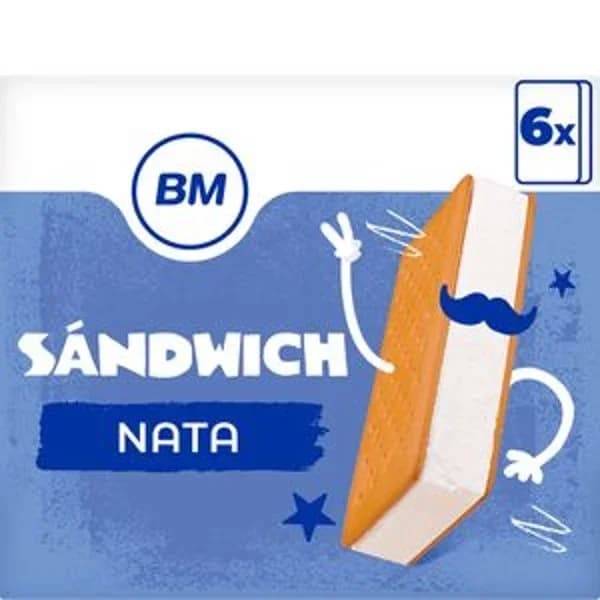 Helado sandwich de nata 6 unidades - 0.6 l - Imagen del producto en Findit