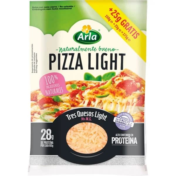 Queso pizza light rallado 150 g - 0.18 kg - Imagen del producto en Findit