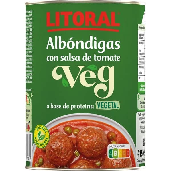 Albóndigas de proteína vegetal con tomate Litoral 415 g. - 0.41 kg - Imagen del producto en Findit