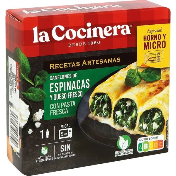 Canelones Espinacas y Queso Fresco - 0.28 kg - Imagen del producto en Findit