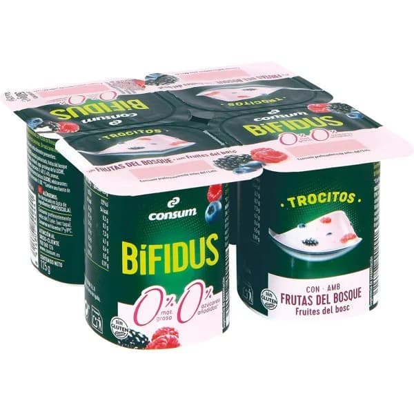 Yogur Bífidus 00% con Frutas del Bosque - 0.5 kg - Imagen del producto en Findit