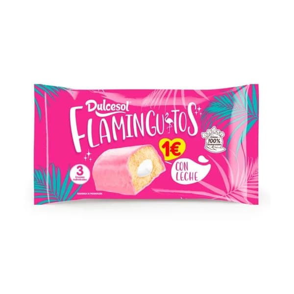 Flaminguitos con leche Dulcesol 3 ud. - 0.15 kg - Imagen del producto en Findit