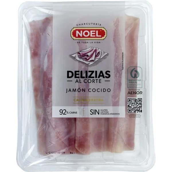 Delizias de jamón cocido extra NOEL, bandeja 110 g - 0.12 kg - Imagen del producto en Findit