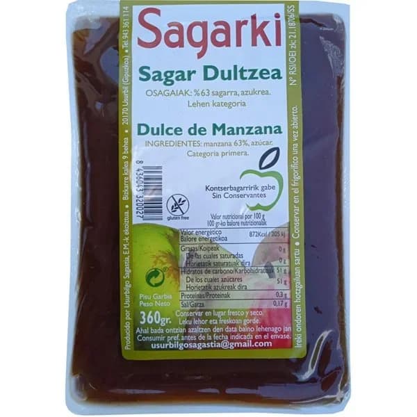 Dulce de manzana SAGARKI, tarrina 360 g - 0.36 kg - Imagen del producto en Findit