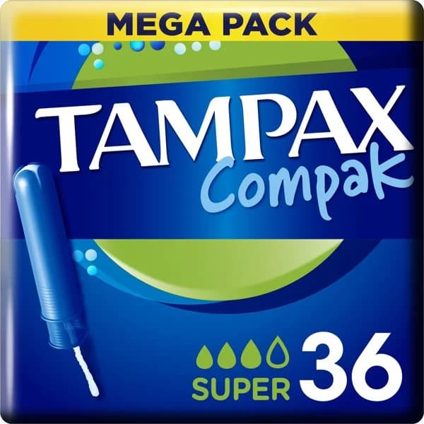 Tampones super Compak Tampax 36 ud. - 35.94 ud - Imagen del producto en Findit