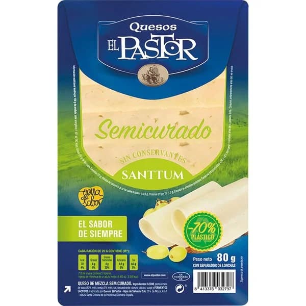 Lonchas de Queso Semicurado Santtum - 0.08 kg - Imagen del producto en Findit