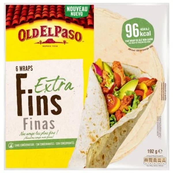 Tortillas Wraps Finas Paquete 6 Unidades - 0.16 ud - Imagen del producto en Findit