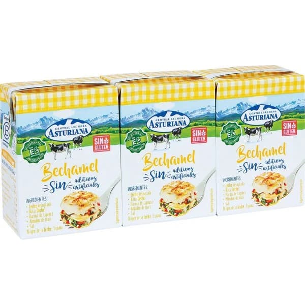 Bechamel Sin Gluten Minibrik Pack de 3 - 0.6 l - Imagen del producto en Findit
