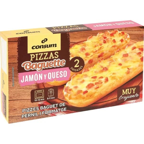 Pizza Baguette Jamón y Queso - 0.25 kg - Imagen del producto en Findit