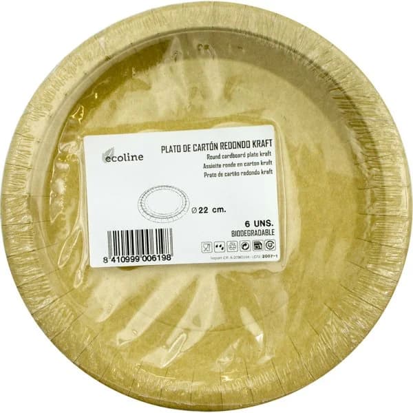 Plato Grande Carton 22Cm - 6 ud - Imagen del producto en Findit
