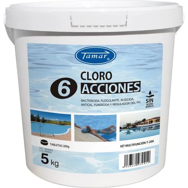 Cloro 6 Acciones Tableta Piscina - 5 kg - Imagen del producto en Findit