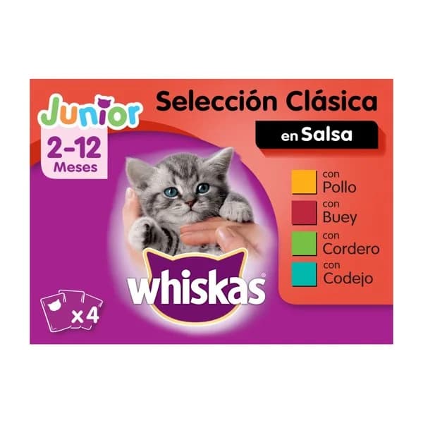Comida Húmeda Gato Junior Carne 4 x 100G - 0.34 kg - Imagen del producto en Findit