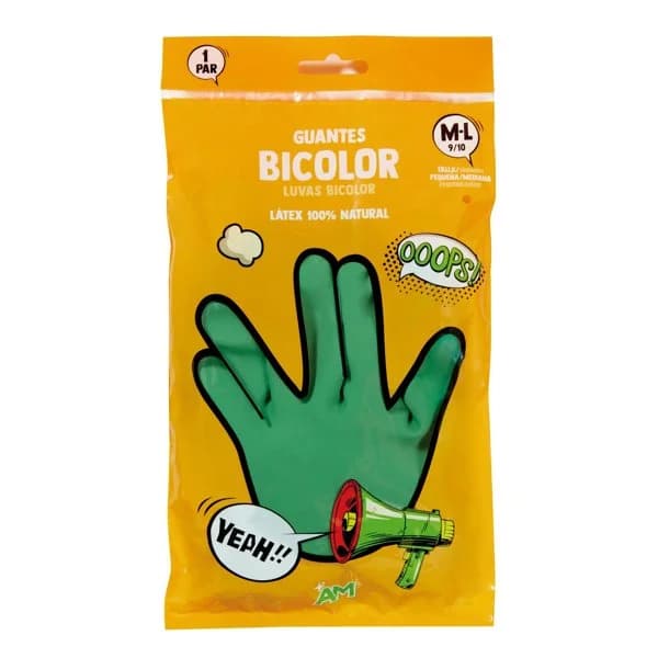 Guante Limpieza Verde y Amarillo - 1 ud - Imagen del producto en Findit