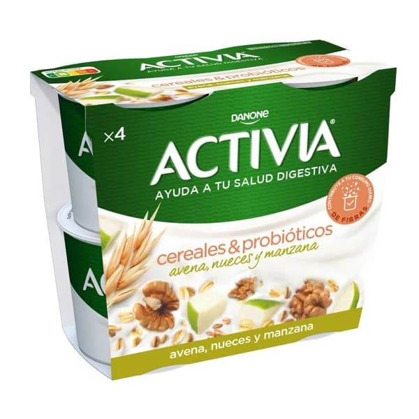 Yogur Bífidus Activia Avena, Nueces y Manzana 4 x - 0.46 kg - Imagen del producto en Findit