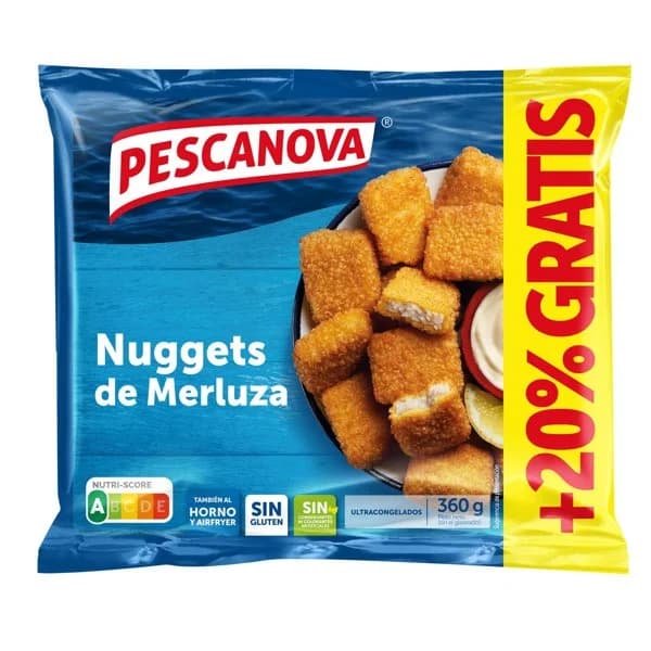 Nuggets de merluza congelado Pescanova sin gluten 300 g. - 0.36 kg - Imagen del producto en Findit
