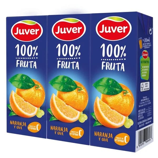 Zumo de Naranja y Uva 3 x 200ML - 0 l - Imagen del producto en Findit