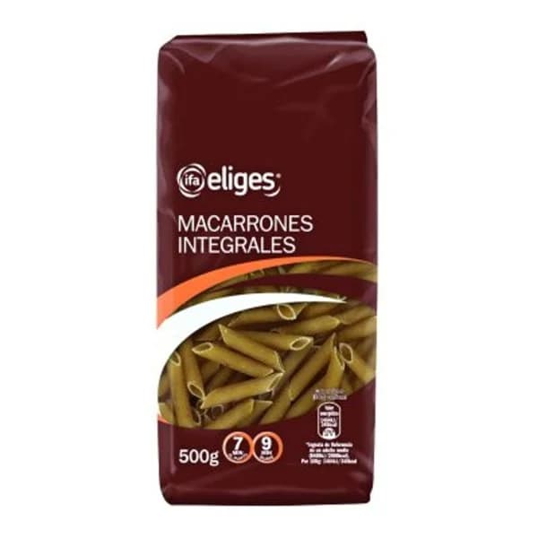 Macarrones integrales 500 g - 0.5 kg - Imagen del producto en Findit