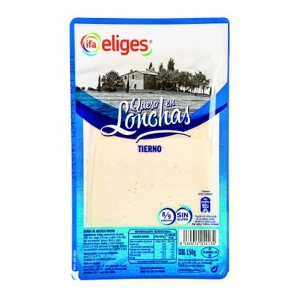 Queso tierno en lonchas 150 g - 0.15 kg - Imagen del producto en Findit