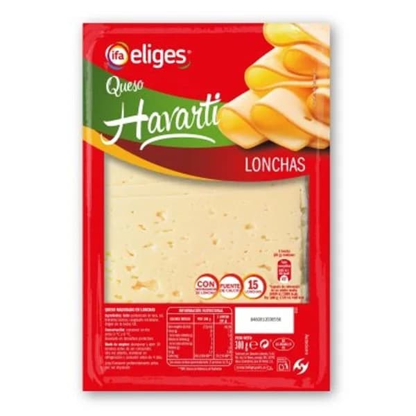 Queso havarti lonchas 300 g - 0.3 kg - Imagen del producto en Findit