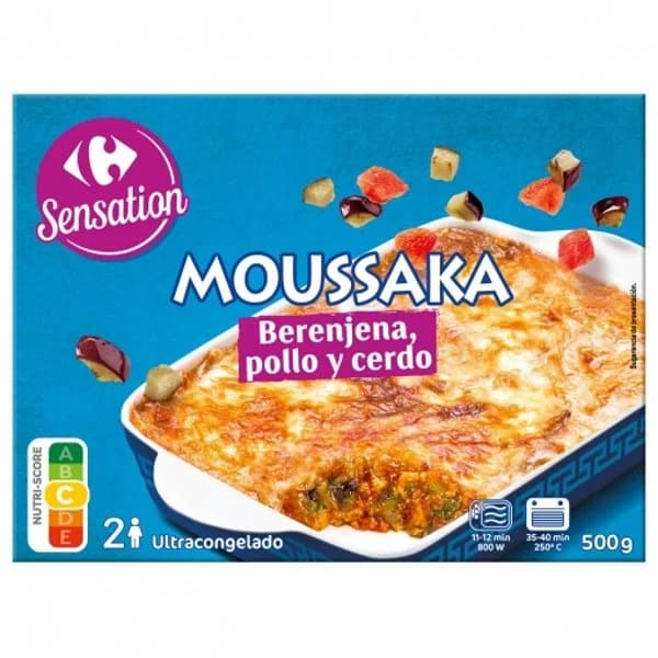 Moussaka berenjena, pollo y cerdo Sensation Carrefour 500 g. - 0.5 kg - Imagen del producto en Findit