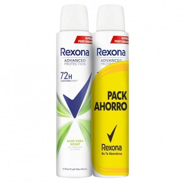 Desodorante en spray aloe vera 72h Advanced Protection Rexona pack de 2 unidades de 200 ml. - 0.4 l - Imagen del producto en Findit