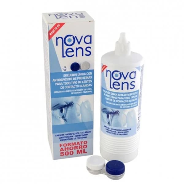 Solución única con antidepósito de proteínas para lentes de contacto blandas Novalens 500 ml. - 0.5 l - Imagen del producto en Findit
