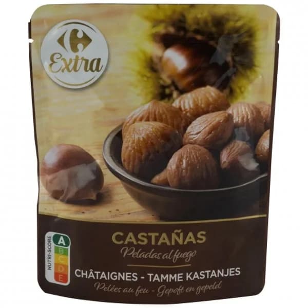 Castañas enteras peladas al fuego Extra Carrefour 100 g - 0.1 kg - Imagen del producto en Findit